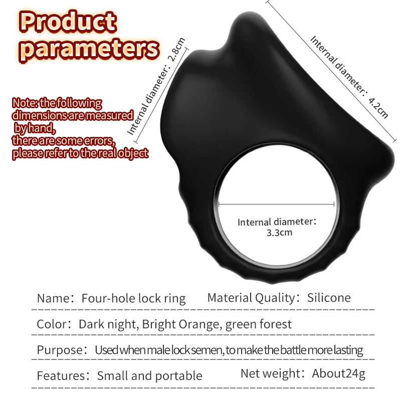 Silicone Penis Cock Ring Scrotum Bondage Lock Rings Delay Ejaculation Erection Chastity - Image 6