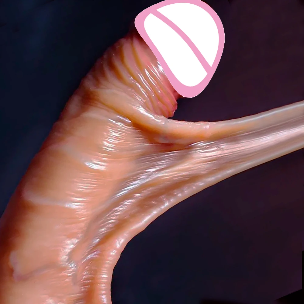 Realistic Dildos Skin Sliding Foreskin Testicles Dildo Penetration Anal Vaginal