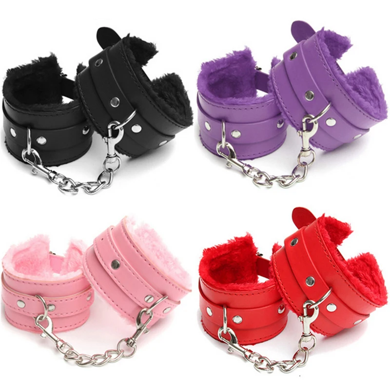 SM Handcuffs Sex Ankle Cuff BDSM Bondage Restraints Soft Plush Handcuff Adult Game 18+