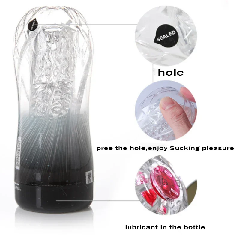 Male Masturbator Cup Soft Pussy Sex Toys Transparent Vagina Adult Endurance Exercise Sex - Image 5