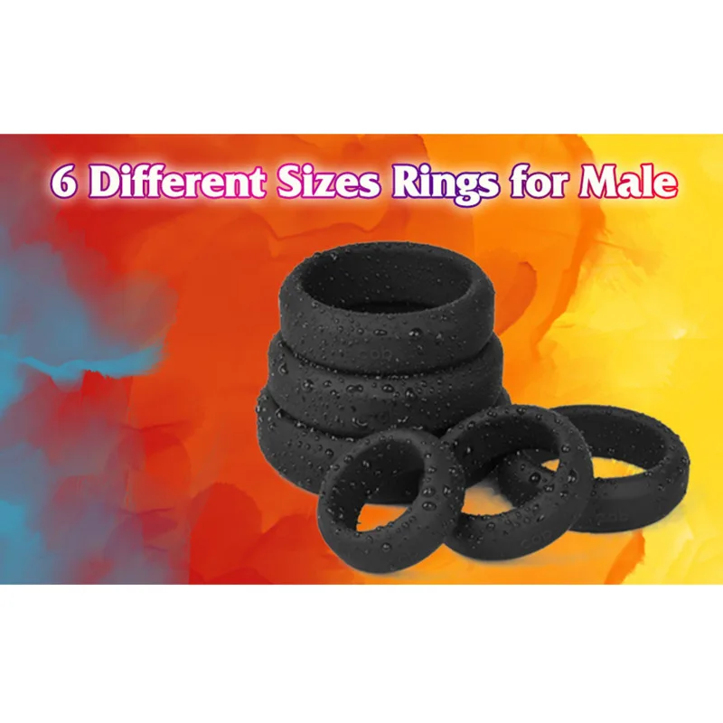 6 Pcs Male Penis Rings Cock Rings Sleeve Delay Ejaculation Silicone Beaded Time Lasting - Image 4