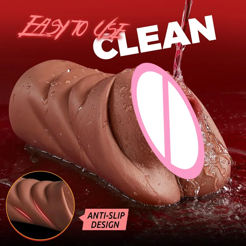 Super Soft 5D Realistic 2-in-1 Pocket Pusssy Male Masturbator Artificial Anal Vaginal Sex - Image 2