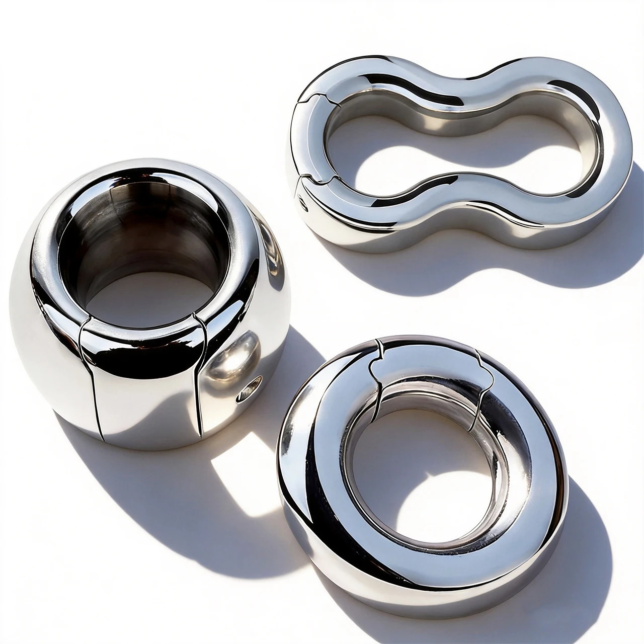 FRRK Weight Scrotal Ring Stainless Steel Ball Stretcher Metal Lock Ring Male Bondage