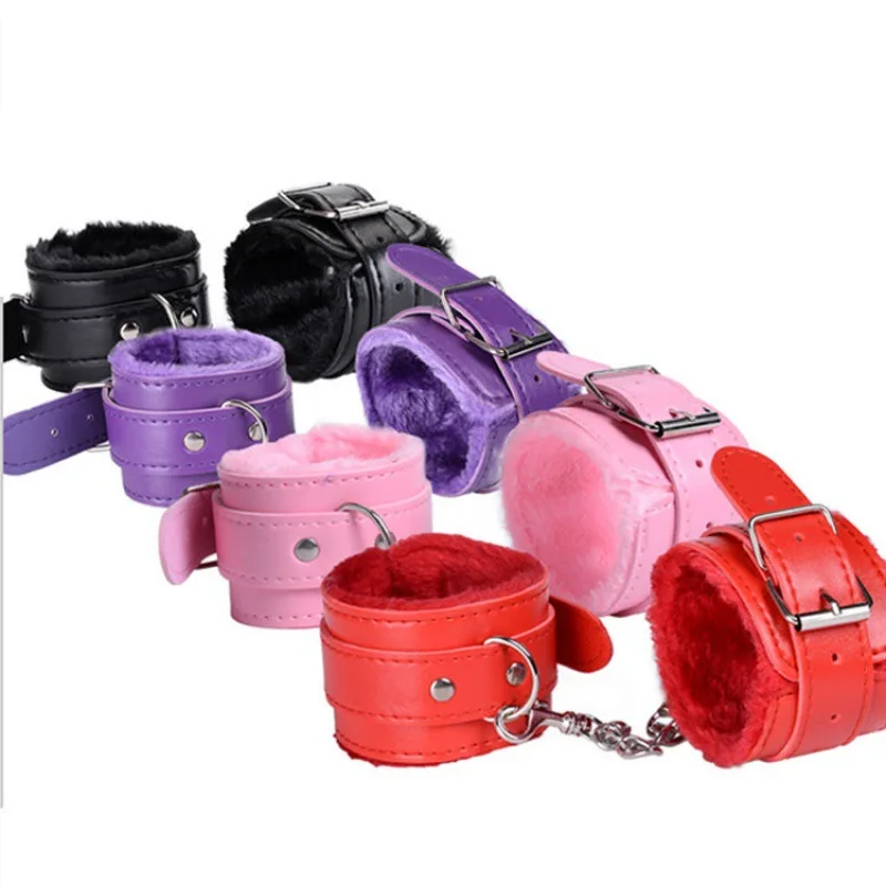 SM Handcuffs Sex Ankle Cuff BDSM Bondage Restraints Soft Plush Handcuff Adult Game 18+ - Image 2