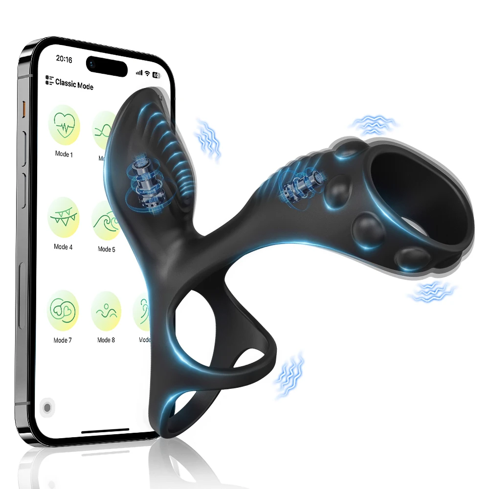 APP Control Vibrating Cock Ring Penis Ring for Men Clitoris Stimulator Vibrator for Women