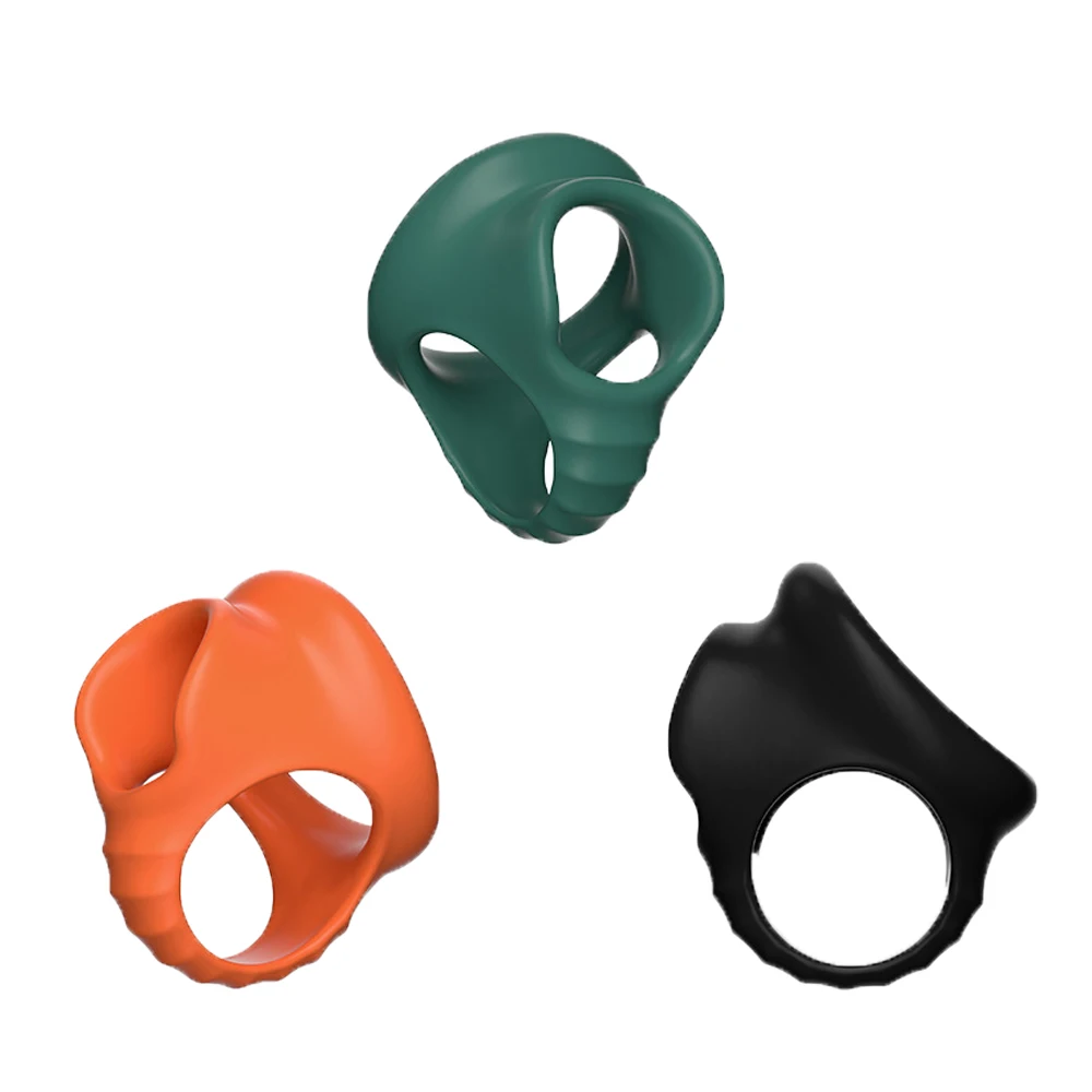 Silicone Penis Cock Ring Scrotum Bondage Lock Rings Delay Ejaculation Erection Chastity