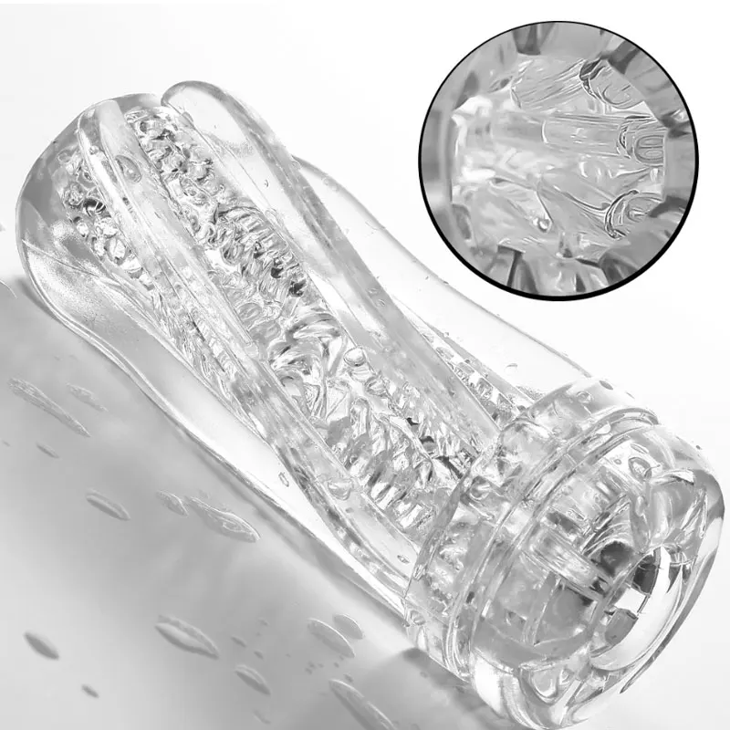 Male Masturbator Cup Soft Pussy Sex Toys Transparent Vagina Adult Endurance Exercise - Image 3