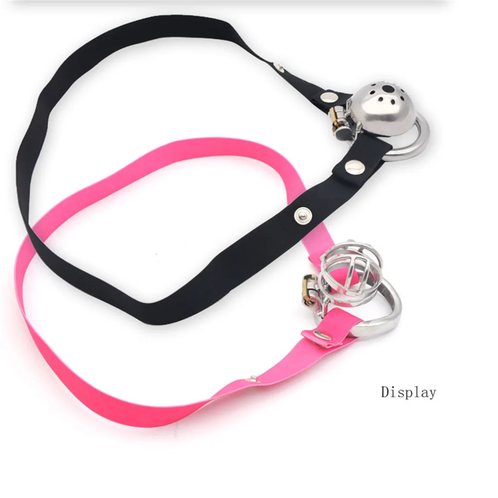 Male Penis Ring Chastity Cage Anti-off Device Elastic Band Auxiliary Belt Adjustable - Image 6