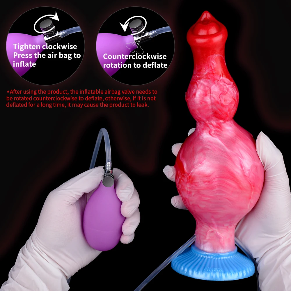 NNSX Large Ejaculation Dildo with Inflatable Anal Plug Big Knot Squirting Penis Adult Sex - Image 4