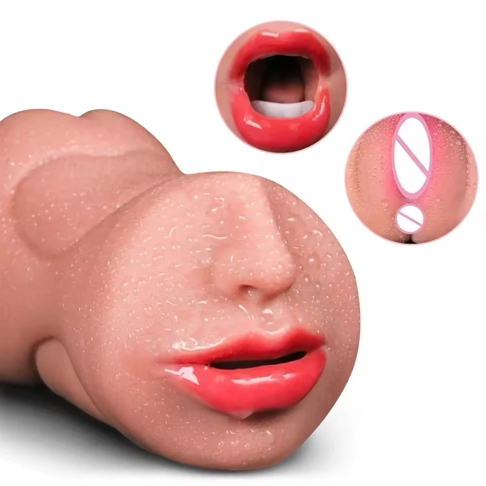 3 in 1 Male Masturbator Oral Stimulate Penis Masturbation Cup for Intimate Toy Realistic