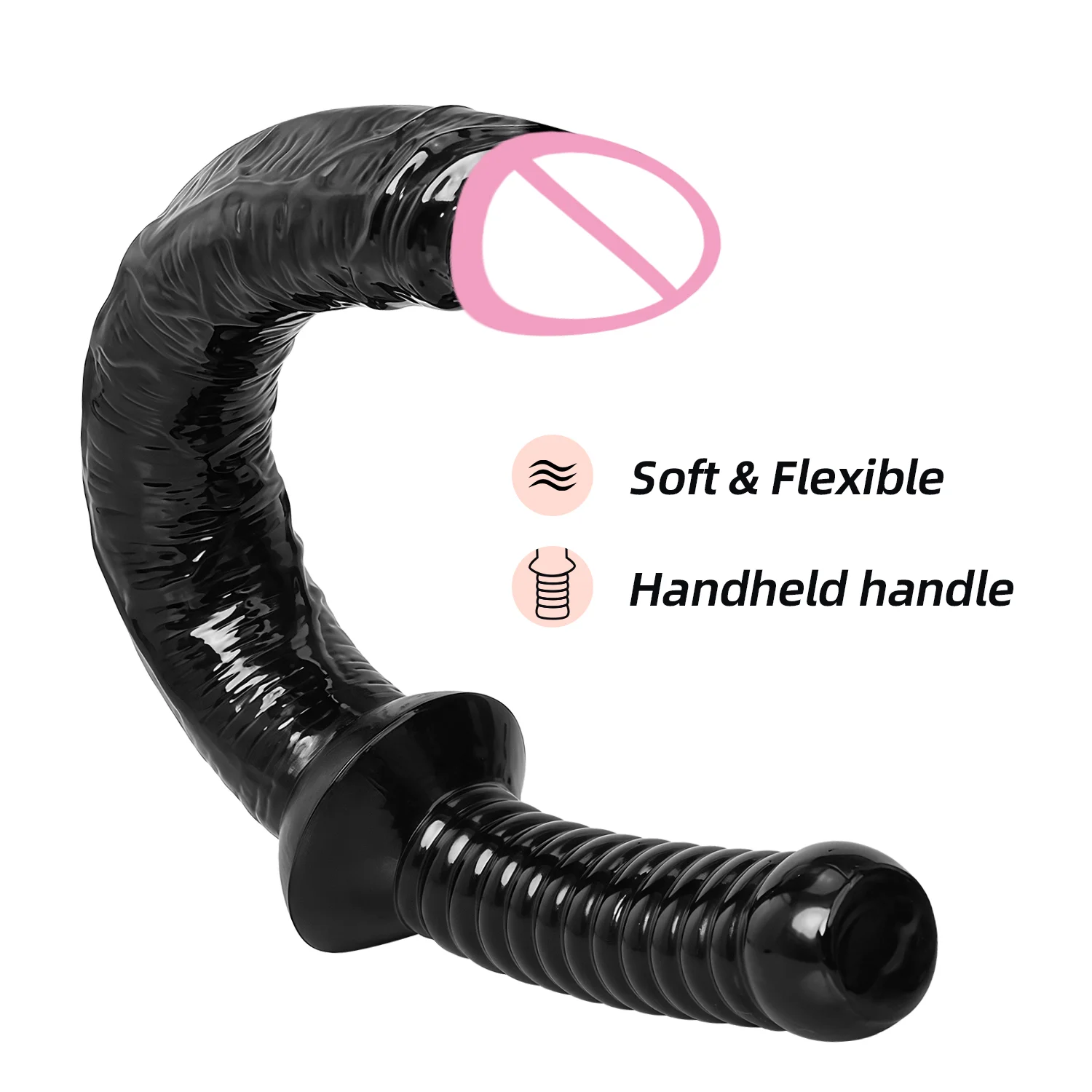 Adult Sex Toys Super Long Dildo with Handle Soft Penis Anal Plug Penetration Anal G-Spot - Image 4