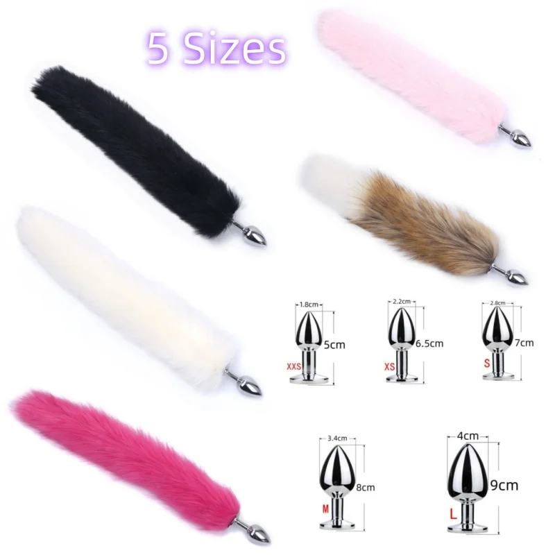5 Sizes Metal Anal Plug Fetish Fox Ass Tail Sex Toys Erotic Products Bdsm Butt Extender
