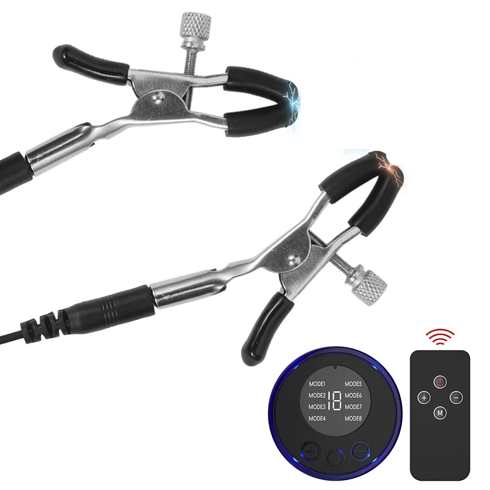  Sex Toy Electric Shock Nipple Clamps Breast Massager BDSM Toys Bondage Clitoris Clamp - Image 2