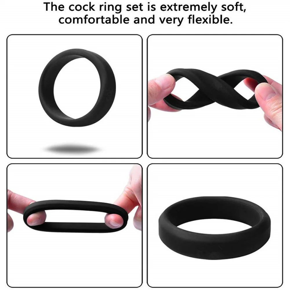 6 Pcs Male Penis Rings Cock Rings Sleeve Delay Ejaculation Silicone Beaded Time Lasting - Image 5
