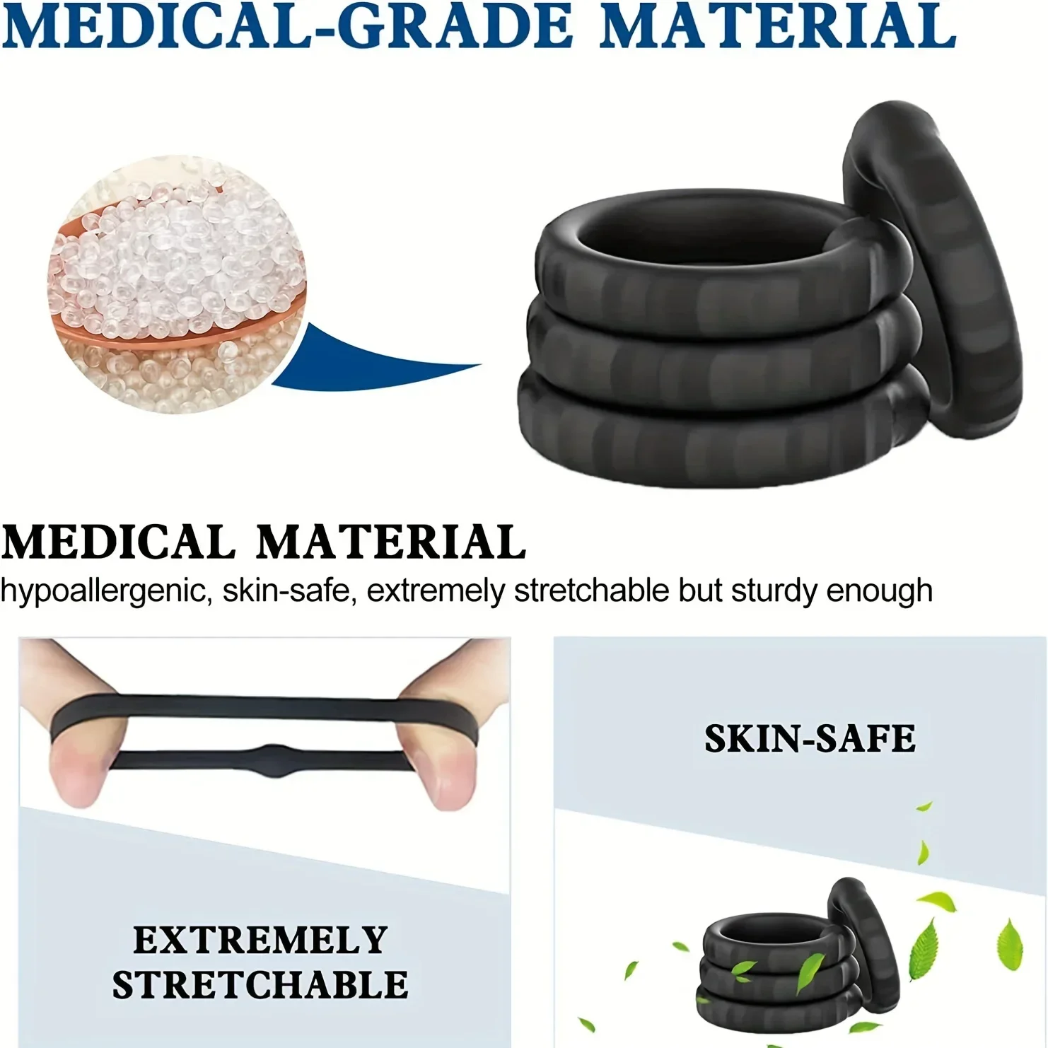 Cock Rings Silicone Ball Stretcher Delay Ejaculation TPE Penis Ring for Men Sex Toys - Image 4
