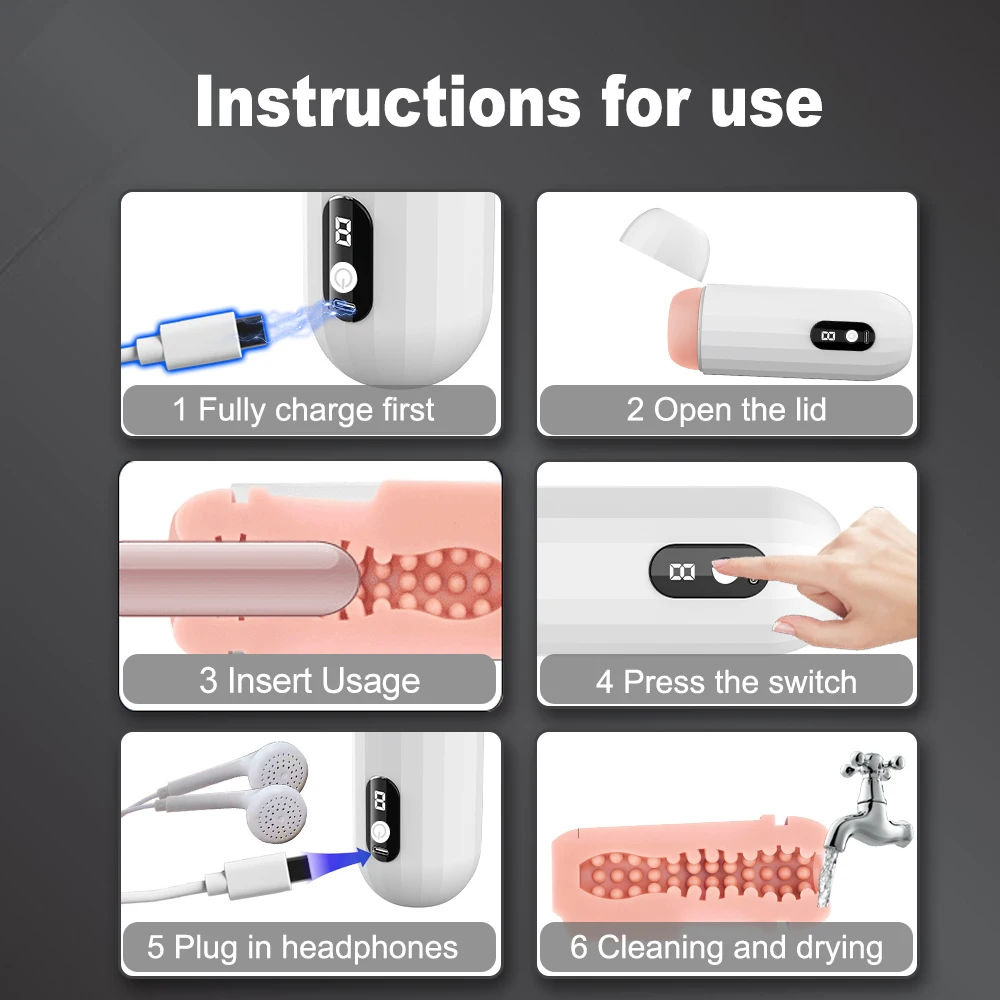 Automatic Sucking Male Masturbator Vibration Blowjob Machine Masturbation Cup Pocket - Image 6