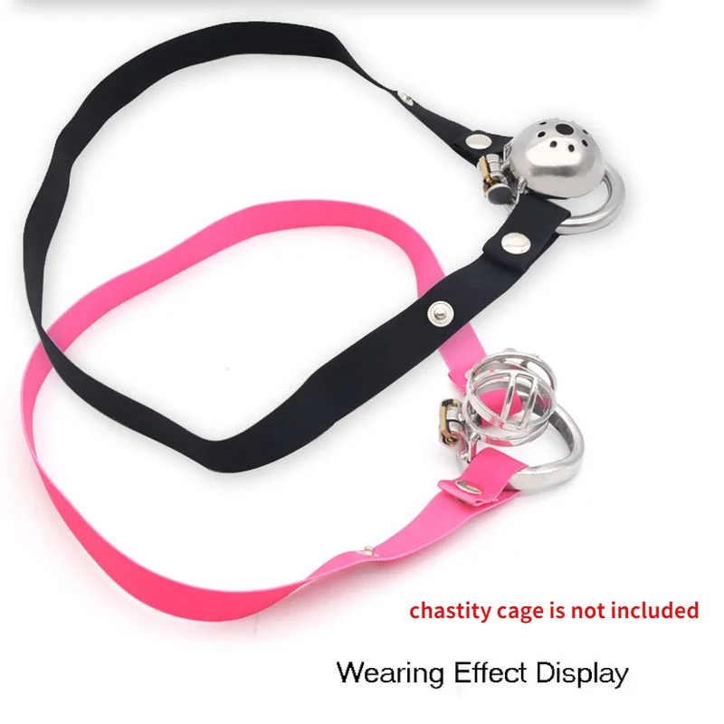 Male Chastity Cage Anti-off Device Elastic Band Auxiliary Belt ONLY Adjustable Ring - Image 2