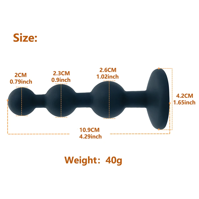 3 Ball Anal Beads Sex Anal Plug Black Silicone Butt Plug for Woman Men Anal Toy Crystal - Image 3