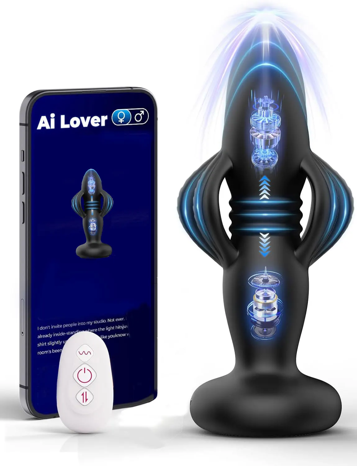3 in 1 Telescopic Expanding Anal Vibrator Butt Plug Prostate Massager App Control Anal