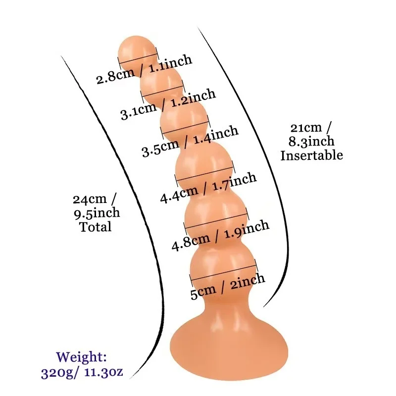 5/6 Ball Anal Beads Sex Toys Soft Anal Plug Dildo with Suction Cup Female Masturbator - Image 2