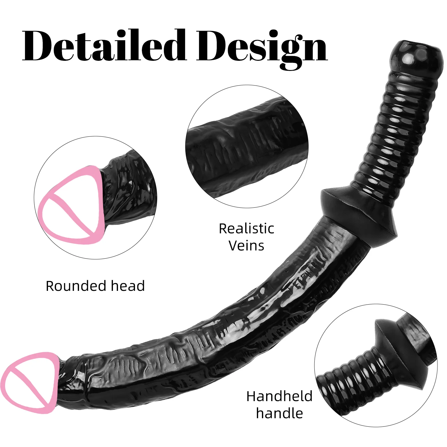 Adult Sex Toys Super Long Dildo with Handle Soft Penis Anal Plug Penetration Anal G-Spot - Image 2