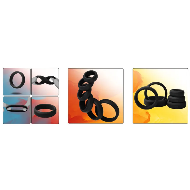 6 Pcs Male Penis Rings Cock Rings Sleeve Delay Ejaculation Silicone Beaded Time Lasting - Image 3