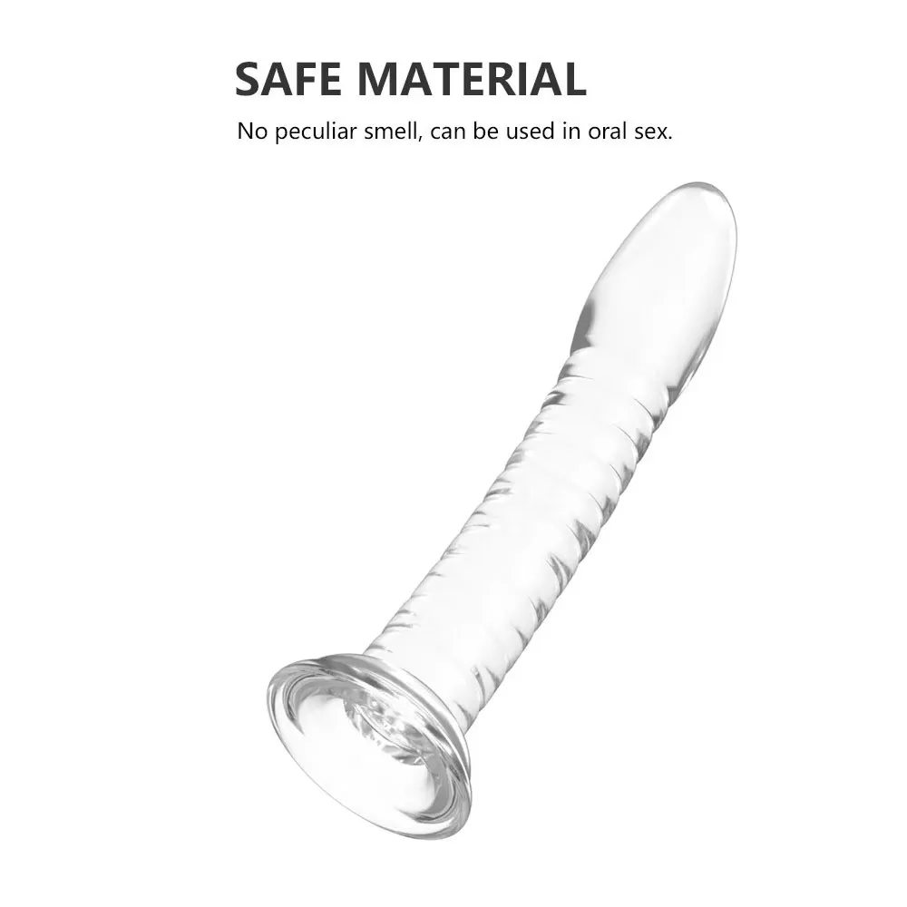 Clear Dildo Set with Strong Suction Cup, Ribbed Texture, Available in 3 Sizes for - Image 3