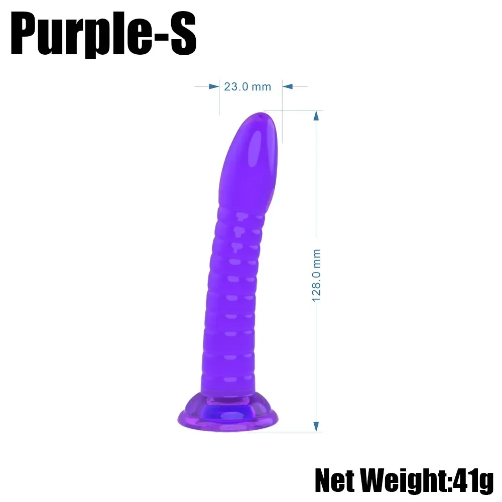 Clear Dildo Set with Strong Suction Cup, Ribbed Texture, Available in 3 Sizes for - Image 5