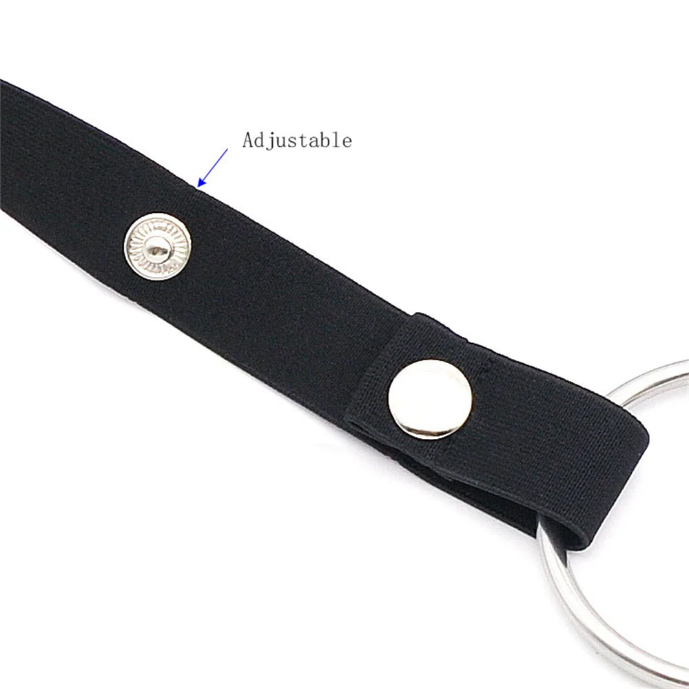 Male Penis Ring Chastity Cage Anti-off Device Elastic Band Auxiliary Belt Adjustable - Image 4