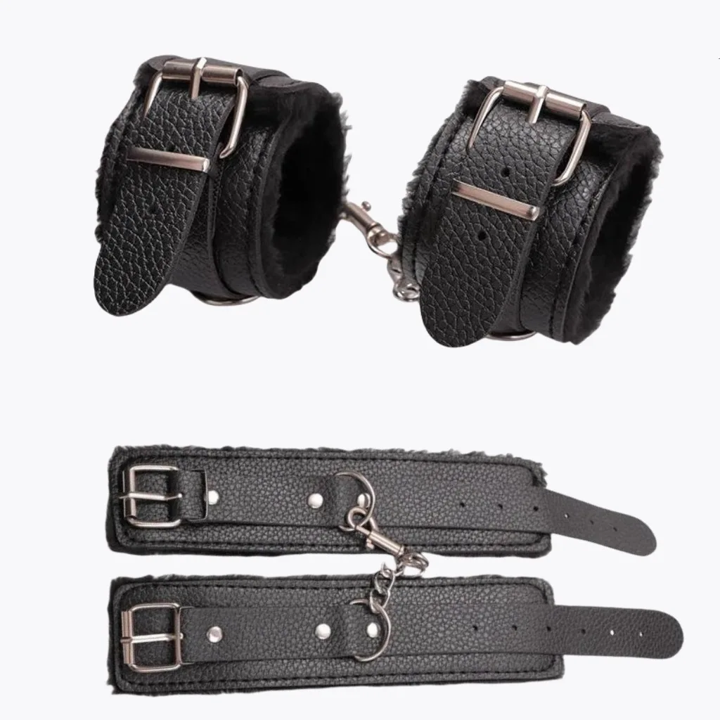 SM Handcuffs Sex Ankle Cuff BDSM Bondage Restraints Soft Plush Handcuff Adult Game 18+ - Image 4