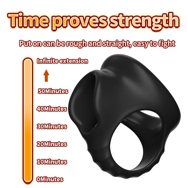 Silicone Penis Cock Ring Scrotum Bondage Lock Rings Delay Ejaculation Erection Chastity - Image 2