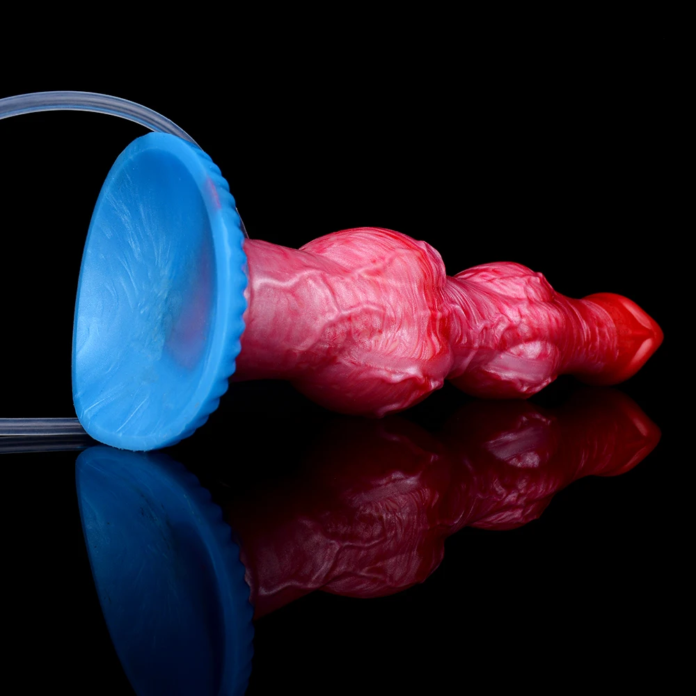 NNSX Large Ejaculation Dildo with Inflatable Anal Plug Big Knot Squirting Penis Adult Sex - Image 6