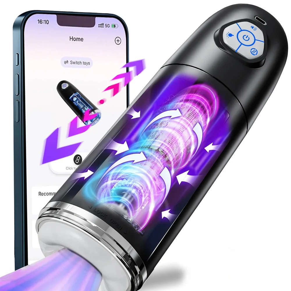 Automatic Male Masturbator APP Controlled Penis Pump with 10 Thrusting & Rotating