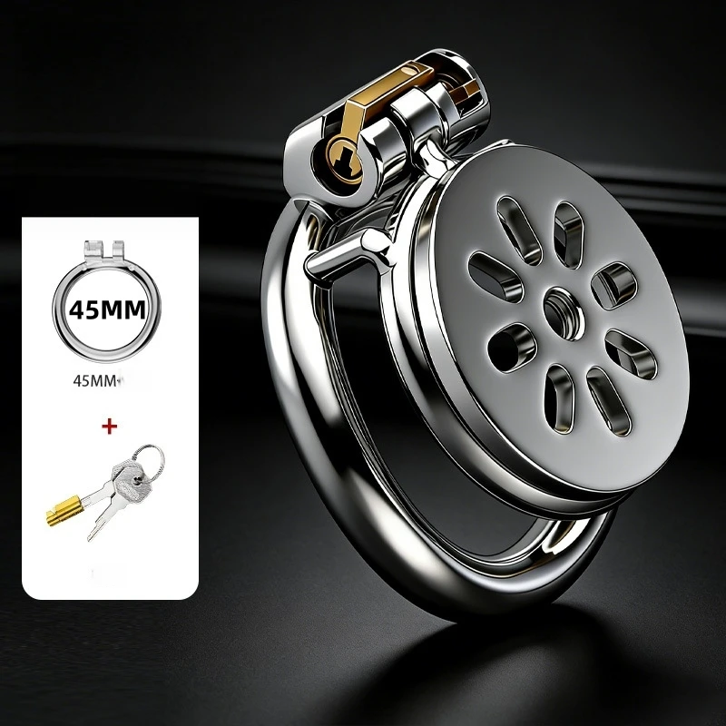 Male Super Mini Stainless Steel Chastity Cage Breathable Hole Lock Cock Ring BDSM Bondage - Image 4