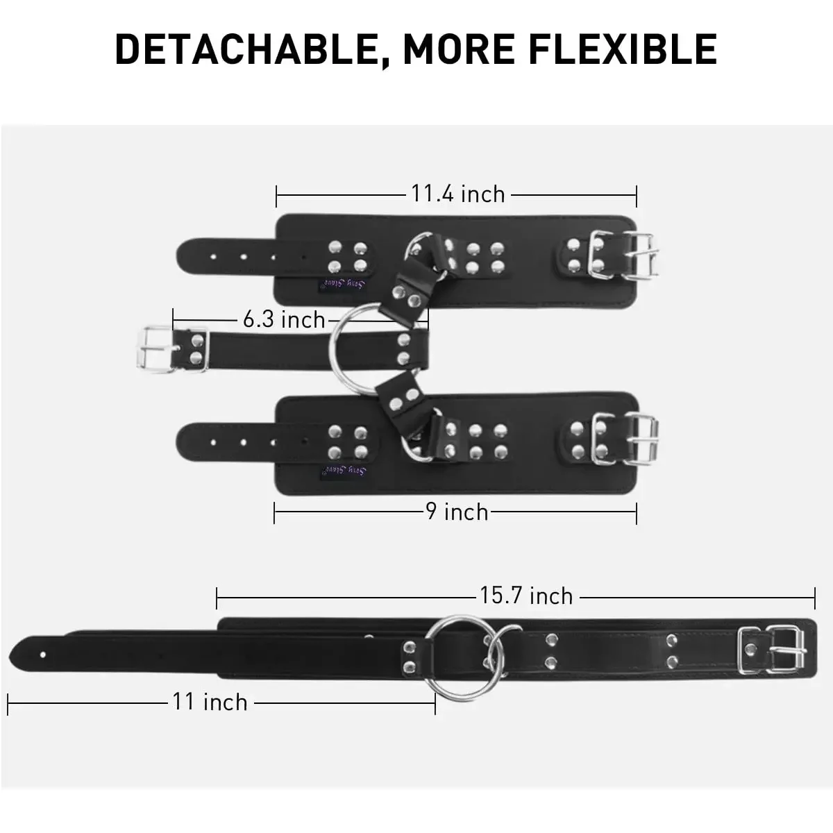 Neck to Wrist Restraints Kit with Nipple Clamps Gag Sex Toys for Women Adjustable Back - Image 2