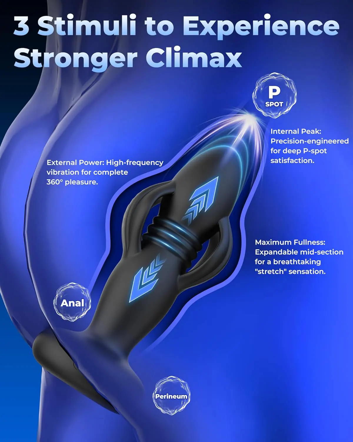 3 in 1 Telescopic Expanding Anal Vibrator Butt Plug Prostate Massager App Control Anal - Image 4
